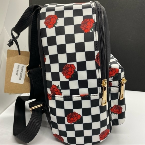 Like Dreams Baby Girl Checkered Roses Mini Backpack - Picture 3 of 6